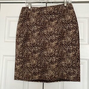 Talbots Animal Print Velvet Skirt